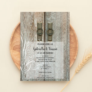 Hochzeit auf dem Landgut "Double Barn Doors" Einladung