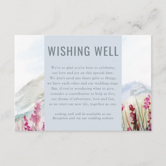 Hochzeit auf der Bergwiese wünschend gut Begleitkarte (Vorderseite)