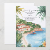 Hochzeit auf der Französischen Riviera Einladung (Vorne/Hinten)