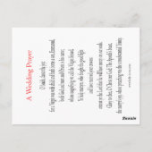 Hochzeit auf der Kana-Gebetskarte Postkarte (Rückseite)