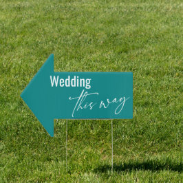 Hochzeit auf diese Weise Elegant Einfaches Aquamar Gartenschild