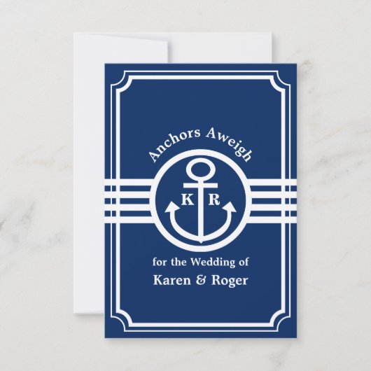 Hochzeit auf einem Boot - Anker Aweigh RSVP Karte (Vorderseite)