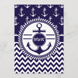 Hochzeit auf einem Schiff oder Boot-Nautikankern Einladung