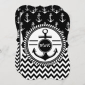 Hochzeit auf einem Schiff oder Boot-Nautikankern Einladung (Vorne/Hinten)