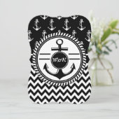 Hochzeit auf einem Schiff oder Boot-Nautikankern Einladung (Stehend Vorderseite)