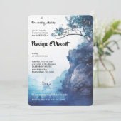 Hochzeit auf einem See - Aquarell Einladung (Stehend Vorderseite)