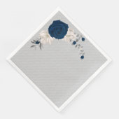 Hochzeit auf grauem Blume Serviette (Ecke)