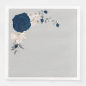 Hochzeit auf grauem Blume Serviette (Vorderseite)