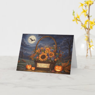 Hochzeit auf Halloween Ehe Niedliche Blume Karte