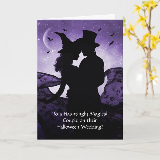 Hochzeit auf Halloween Liebe Romantik mit Hexerei Karte (Gelbe Blume)