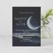 Hochzeit auf Mond Einladung (Stehend Vorderseite)