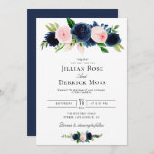 Hochzeit auf See und Rose Einladung (Vorne/Hinten)