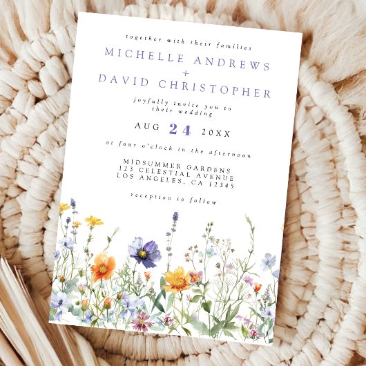 Hochzeit auf Wildblume Einladung