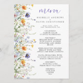 Hochzeit auf Wildblume Menükarte (Vorderseite)