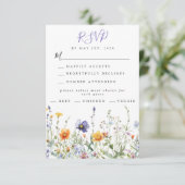 Hochzeit auf Wildblume RSVP Karte (Stehend Vorderseite)