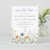 Hochzeit auf Wildblume Save The Date (Stehend Vorderseite)