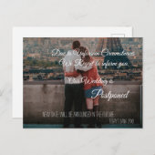 Hochzeit aufgeschoben postkarte (Vorne/Hinten)