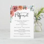 Hochzeit aufgeschoben - Stornierung - Änderung der Einladung (Stehend Vorderseite)