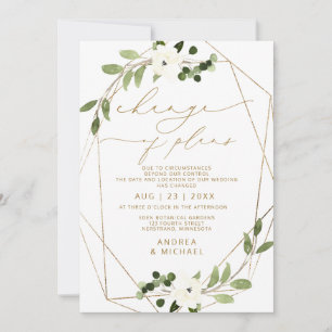 Hochzeit Aufschub Planänderung Geometrisch Einladung