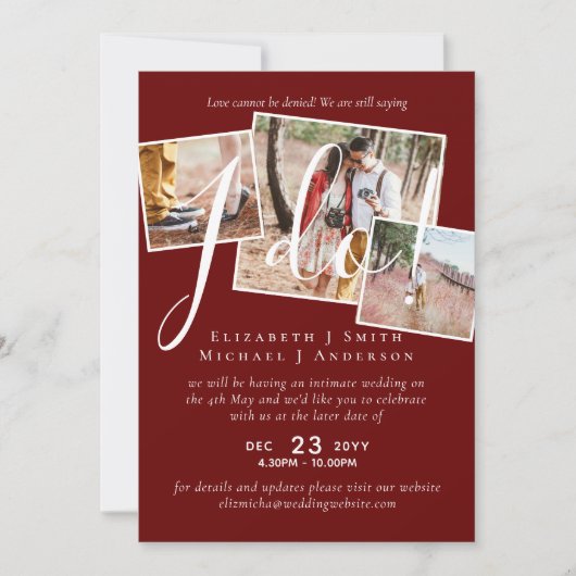 Hochzeit Aufschub Terminänderung Empfangsfeier (Vorderseite)