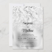 Hochzeit aus grauem weißem Marmor Einladung (Vorderseite)