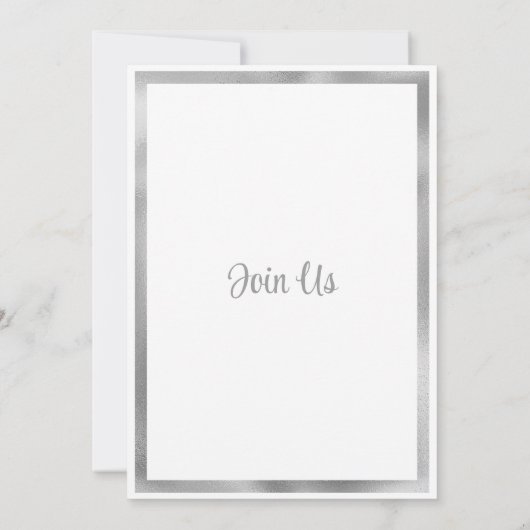 Hochzeit aus grauem weißem Marmor Einladung (Rückseite)