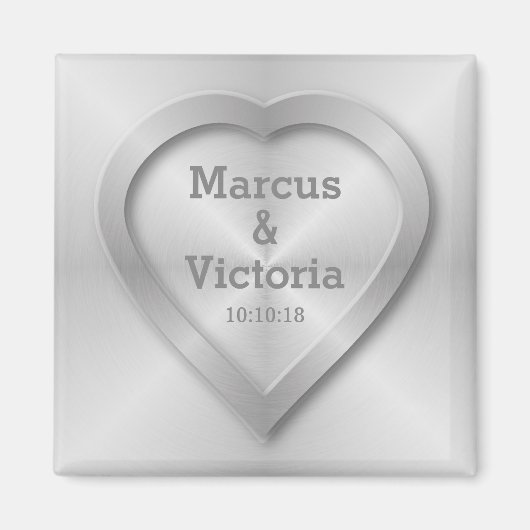 Hochzeit aus rostfreiem Stahl Magnet (Vorne)