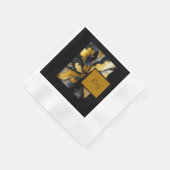 Hochzeit aus schwarzem Gold Serviette (Ecke)