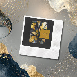 Hochzeit aus schwarzem Gold Serviette