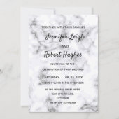 Hochzeit aus schwarzem und weißem Marmor Einladung (Vorderseite)