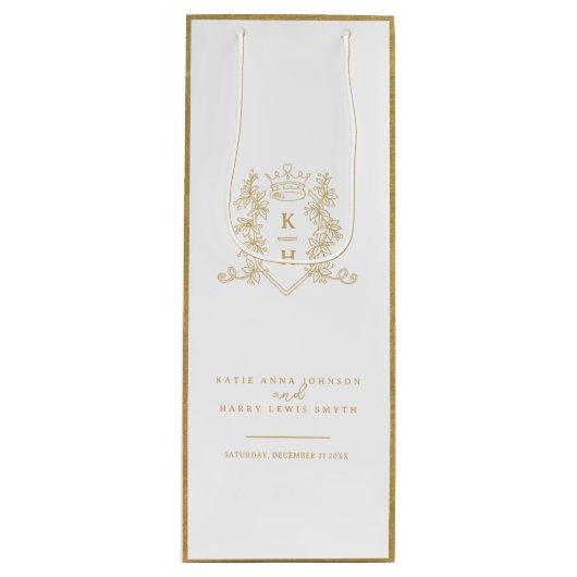 Hochzeit aus weißem Foto Geschenktüte Für Weinflaschen (Vorderseite)