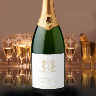 Hochzeit aus weißem Foto Schaumweinetikett