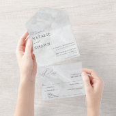 Hochzeit aus weißem Marmor All In One Einladung (Abreißen)