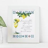 Hochzeit Bar Sign Limoncello Spritzer Rezept Poster