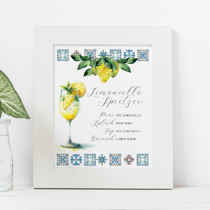 Hochzeit Bar Sign Limoncello Spritzer Rezept Poster