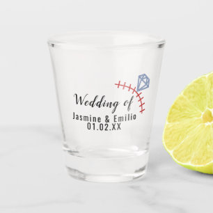 Hochzeit  Baseball-Logo Paarnamen Schnapsglas
