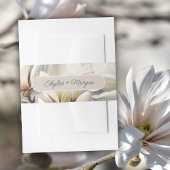 Hochzeit Bauchband White Magnolia Blume Einladungsbanderole