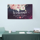 Hochzeit Begrüßung Boho Blumenzauber Lila Lichter Banner (Messeveranstaltung)