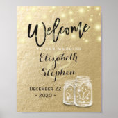 Hochzeit Begrüßung Empfang Mason Jar String Lights Poster (Vorne)