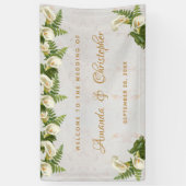 Hochzeit Begrüßung florale White Calla Lilies Marm Banner (Vertikal)