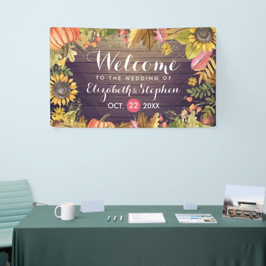 Hochzeit Begrüßung Herbstmapel Blätter Pumpkins Wo Banner (Messeveranstaltung)