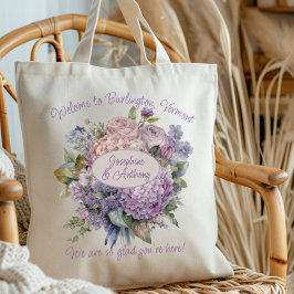 Hochzeit Begrüßung Lavender Bouquet Personalisiert Tragetasche