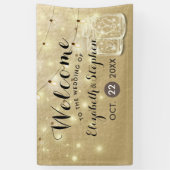 Hochzeit Begrüßung Mason Jar String Lights Gold Fo Banner (Vertikal)