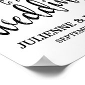 Hochzeit Begrüßung Schwarz und Weiß 8x10 Zeichen Poster (Ecke)