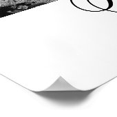 Hochzeit Begrüßung Schwarz-weißes romantisches Fot Poster (Ecke)