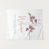 Hochzeit Begrüßung Wasserfarbe Rustikale Berries Wandteppich (Vorderseite (Horizontal))