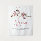 Hochzeit Begrüßung Wasserfarbe Rustikale Berries Wandteppich (Vorderseite)