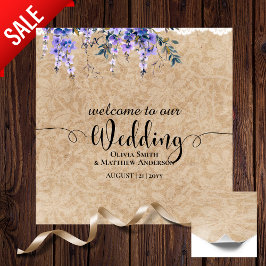 Hochzeit Begrüßung Zeichen Lila Wisteria Lace Poster