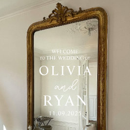 Hochzeit Begrüßung Zeichen Vinyl Decal, Hochzeit Fensteraufkleber