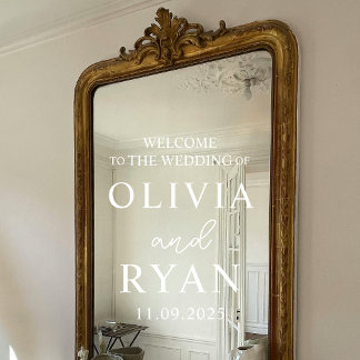 Hochzeit Begrüßung Zeichen Vinyl Decal, Hochzeit Fensteraufkleber